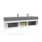 Castello Usa Nile 72" Wall Mounted  White Vanity With Gray Top And Brushed Nickel Handles CB-MC-72W-BN-2053-GR - alternate 5
